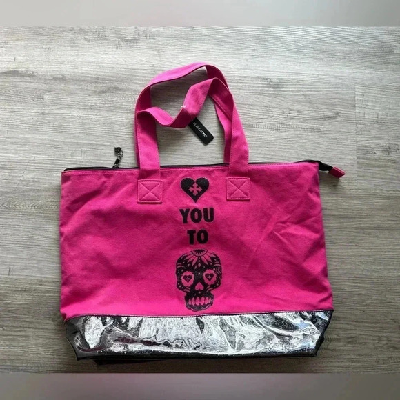 DEADSTOCK Blackheart Hot Topic Skull tote bag - Picture 1 of 5